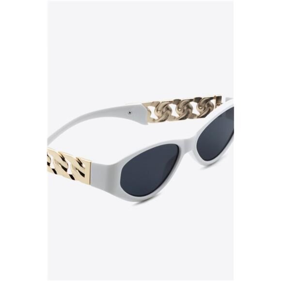 Chain Detail Temple Cat Eye Sunglasses - Picture 4 of 16